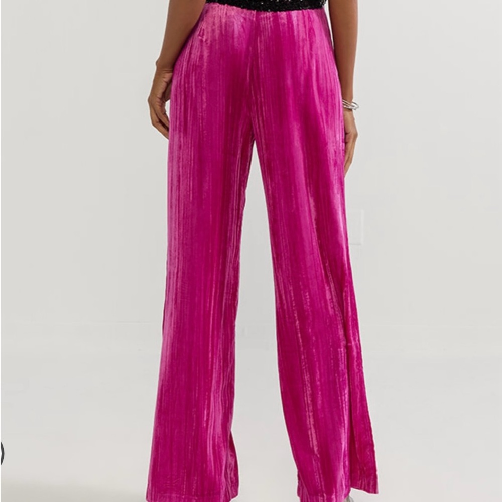 Francesca’s Magenta Pink Textured High Rise Trouser Pants Sz L NWT - Picture 11 of 12